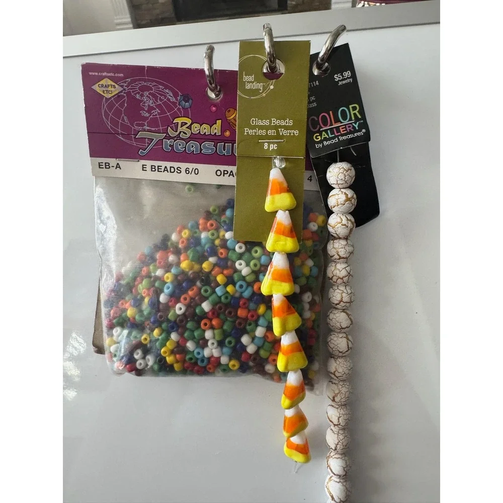 Bead Treasures Bead Landing Candy‎ Corn Crackle E Beads 6/0 Glass Bundle